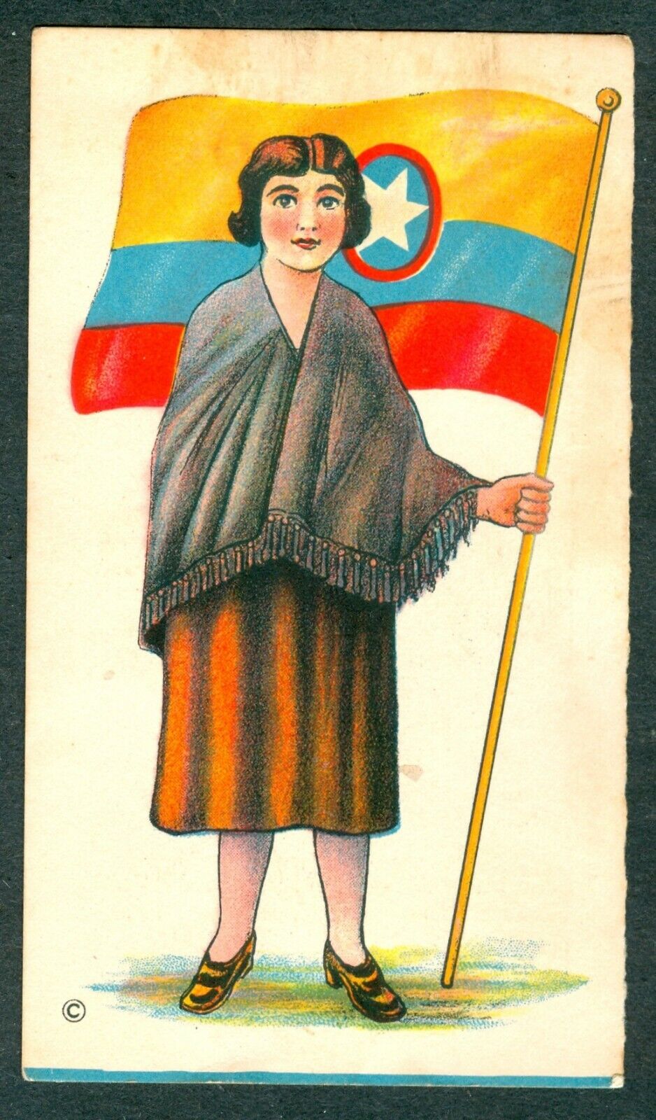 1920s COLUMBIA Costume & FLAG of NATIONS Card PIONEER Bread D58  lk R52 Gum  