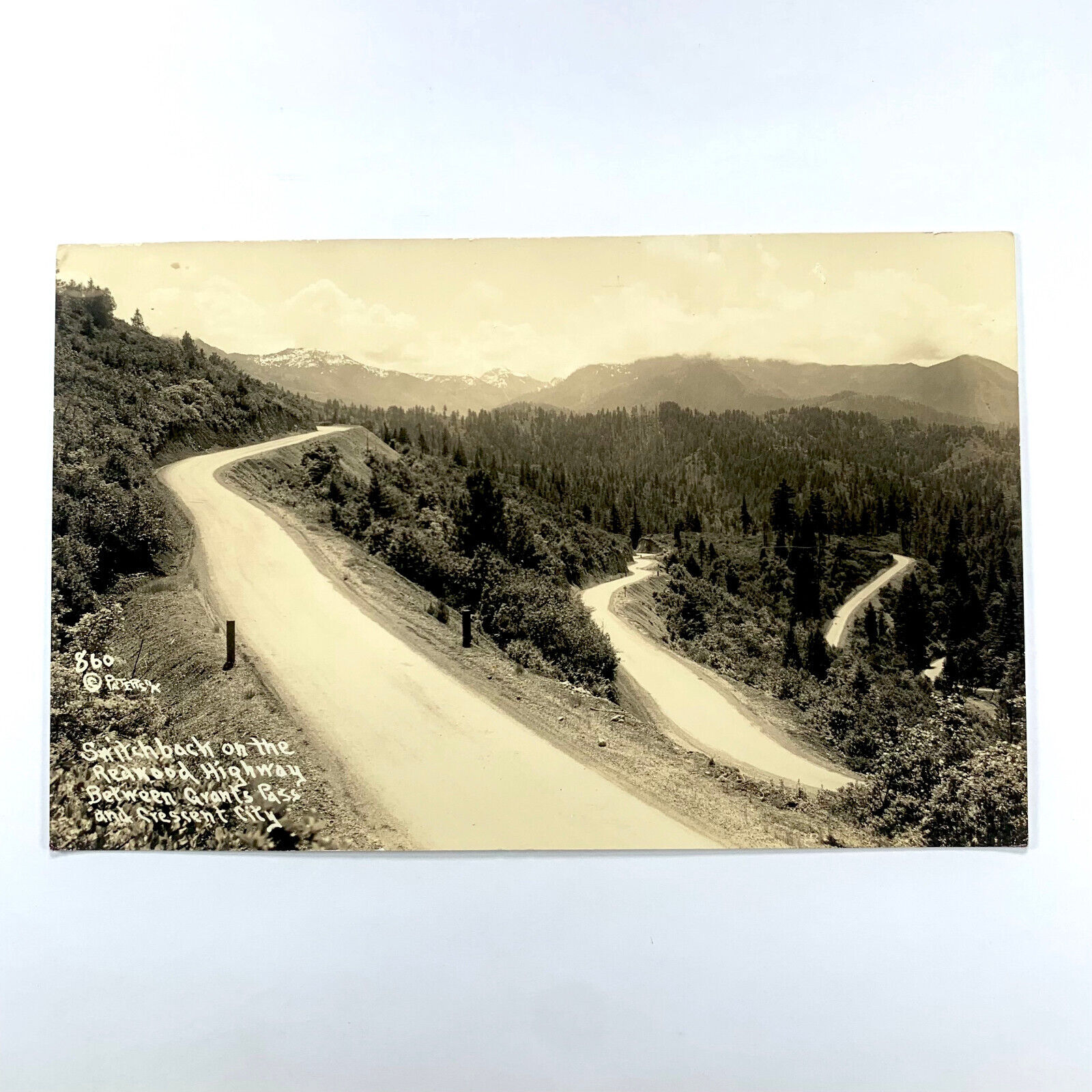 Postcard RPPC California Redwood Highway Grants Pass Oregon Crescent City 1930s 