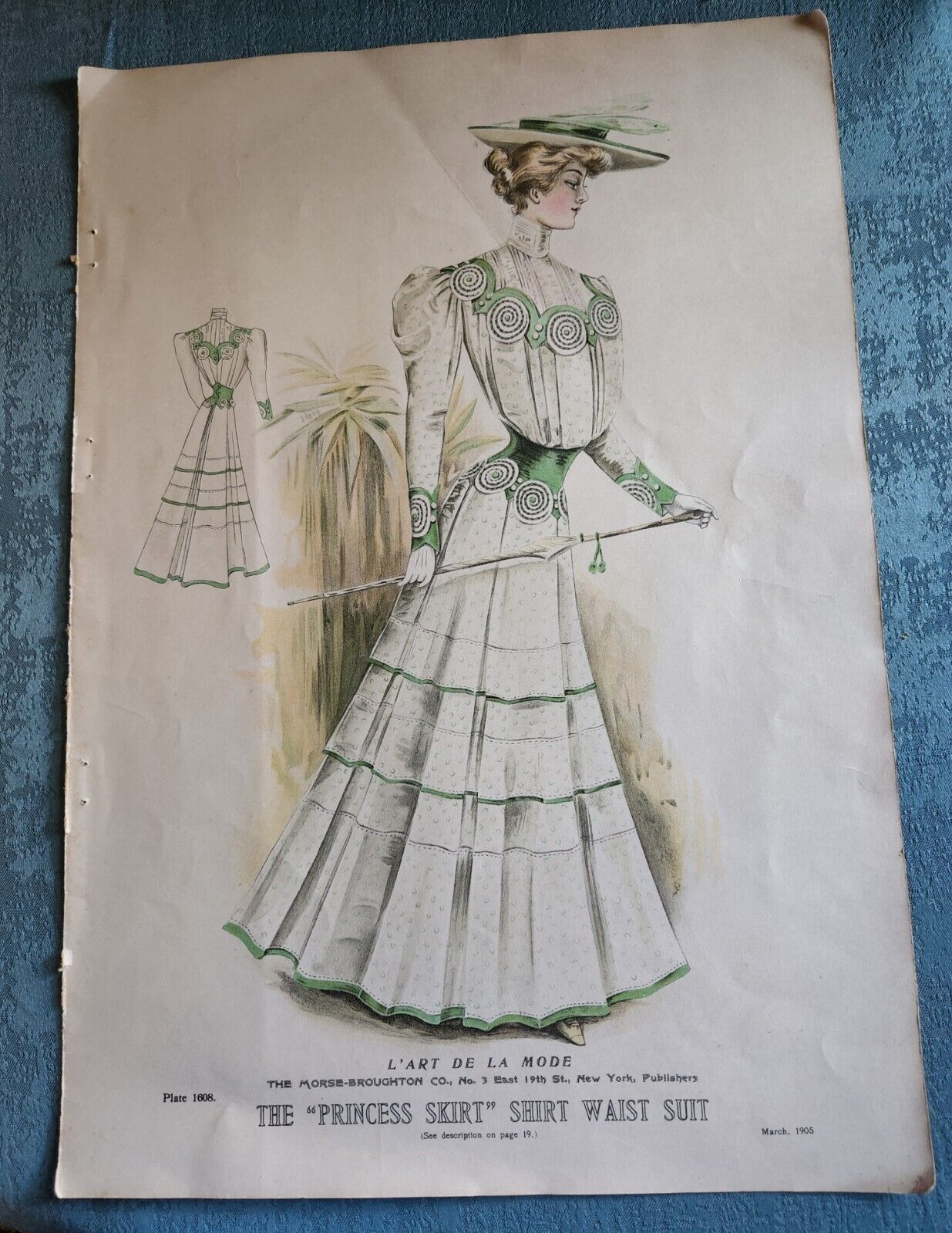 Original March 1905 Fashion Plate #1608 From L'Art De La Mode, Paper Lithograph
