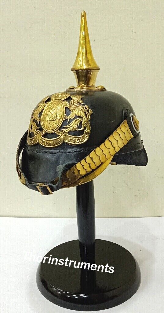 German Pickle hub Prussian Helmet Kaiser Hat Armor Military Costumes Halloween