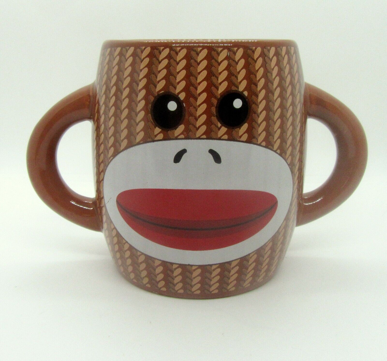 Sock Monkey Mug Double Handled Coffee Cup by Galerie