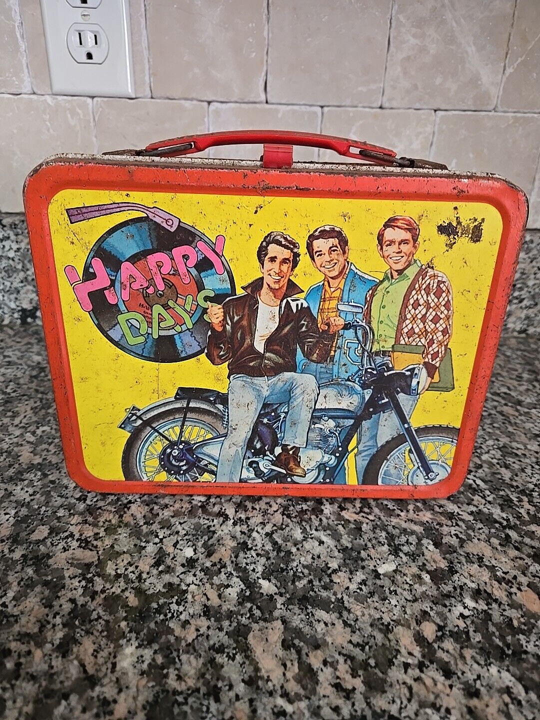 Vintage Barn Find 1976 Happy Days Metal Lunchbox The Fonz (No Thermos)