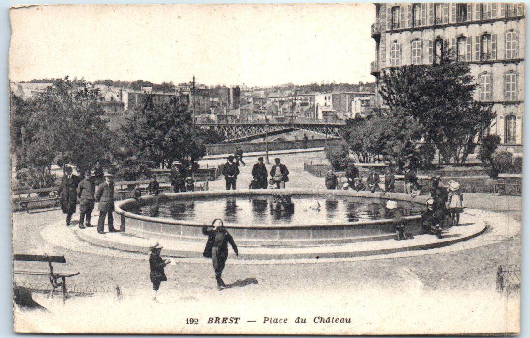 Postcard - Place du Château , Brest, France