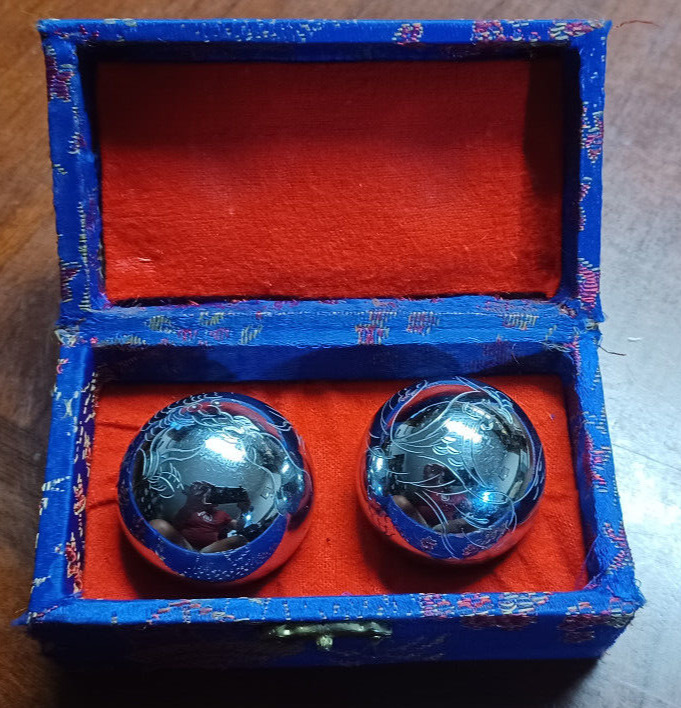 Vintage Chinese Baoding Balls - Musical - Stress Relief Exercise - with Box
