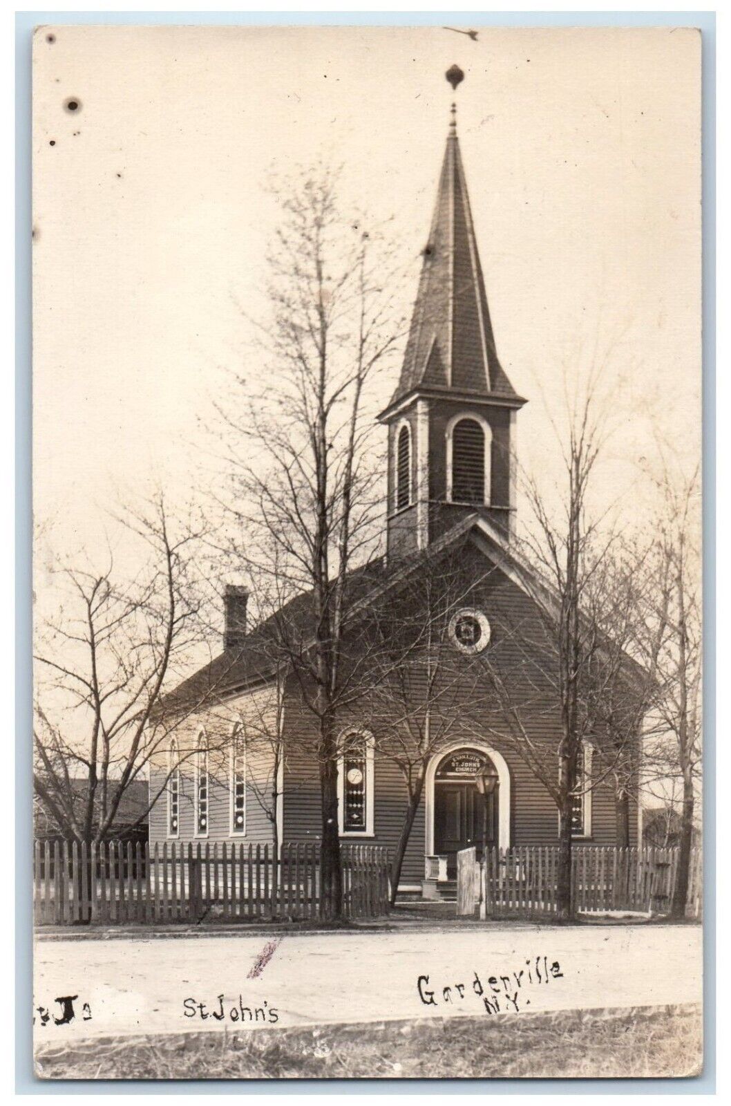 c1910\'s St. John\'s Scene Street Gardenville New York RPPC Photo Antique Postcard