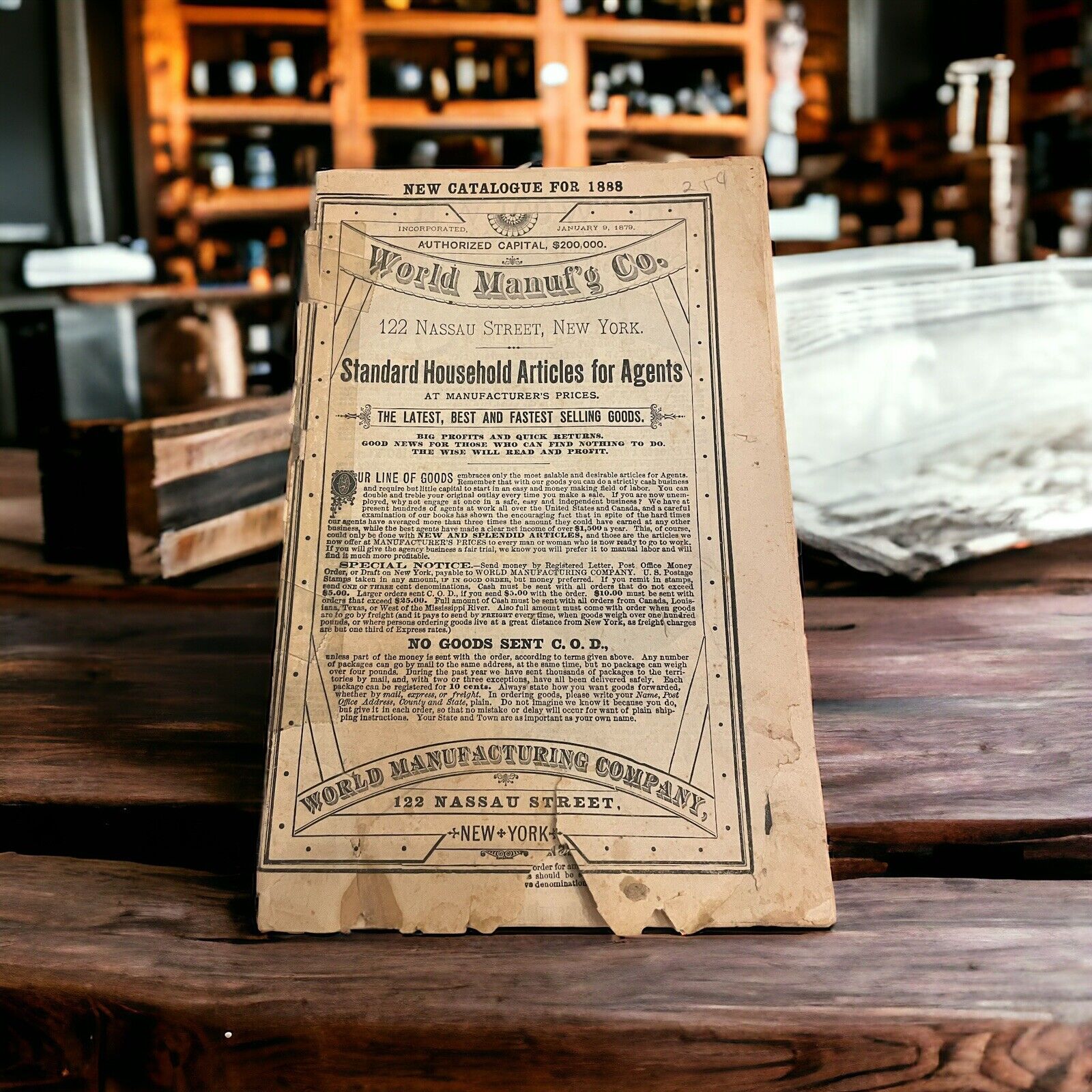 Antique Mercantile Catalogue World Manuf’g Co. New York 1879 Advertising