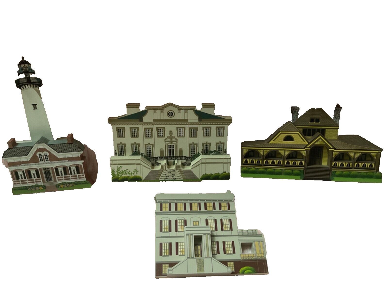 Vintage Lot of 4 Shelia's Collectable Houses-Georgia Wood