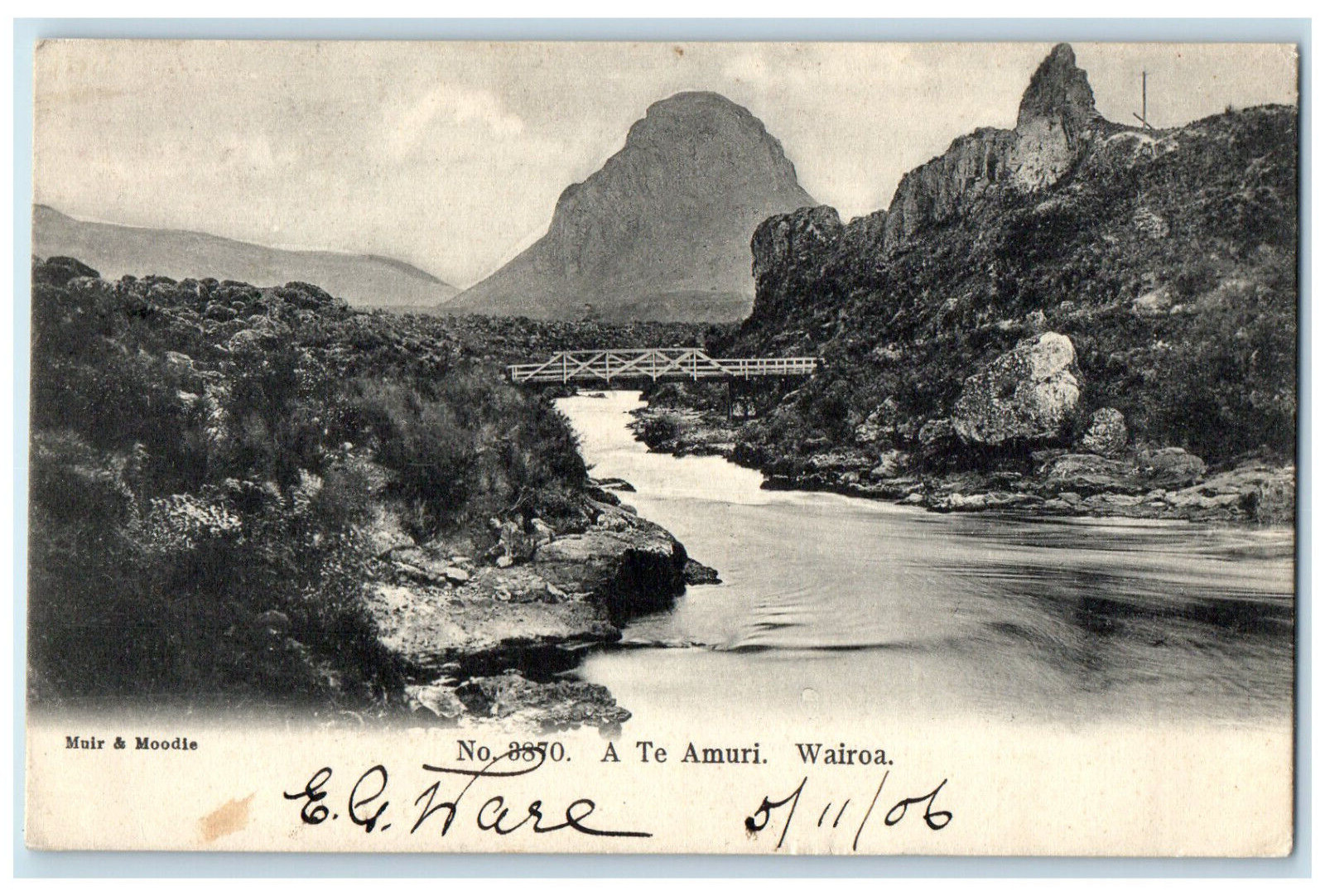 1906 Mountain View A Te Amuri Wairoa New Zealand Avon PA Posted Antique Postcard