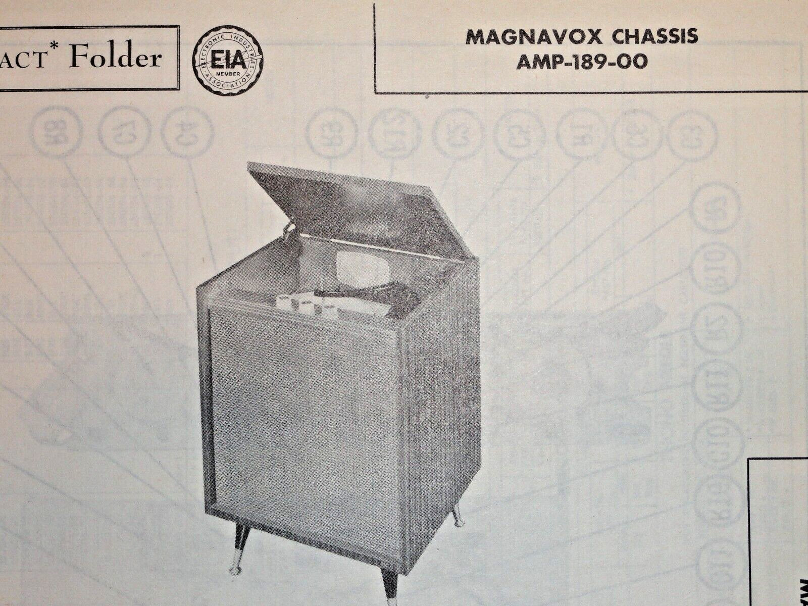 Original Sams Photofact Manual MAGNAVOX AMP-189-00 (458)