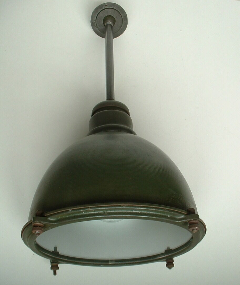 1920\'s WESTINGHOUSE Vapor Proof Green Industrial Factory Warehouse Vintage Light