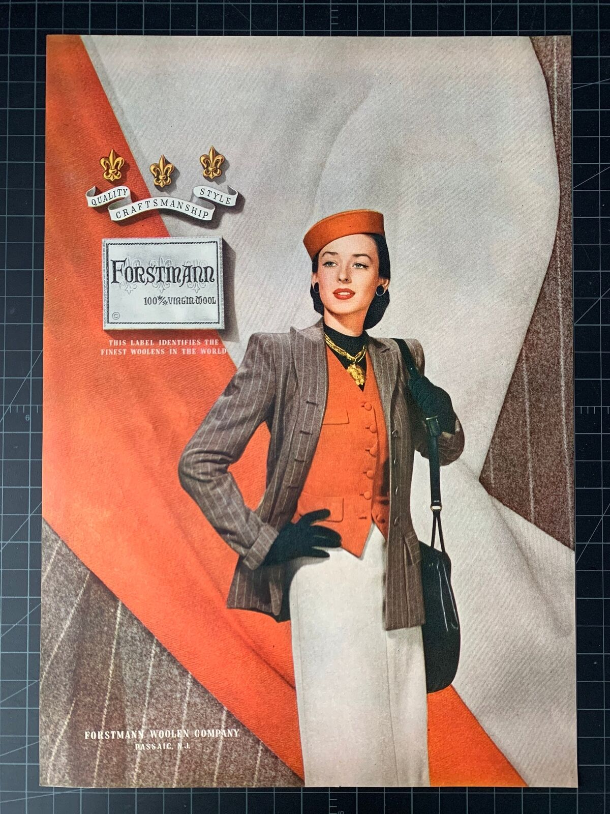 Vintage 1946 Forstmann Wool Clothing Print Ad