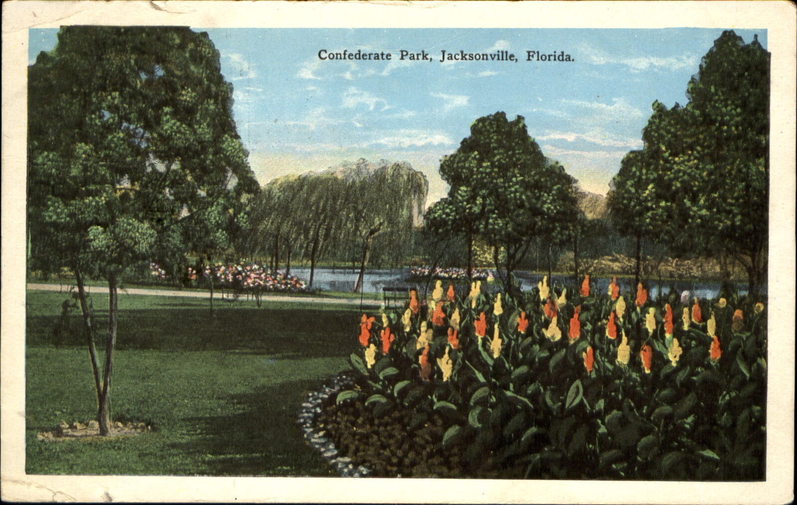 Confederate Park ~ Jacksonville Florida FL ~ 1920s postcard