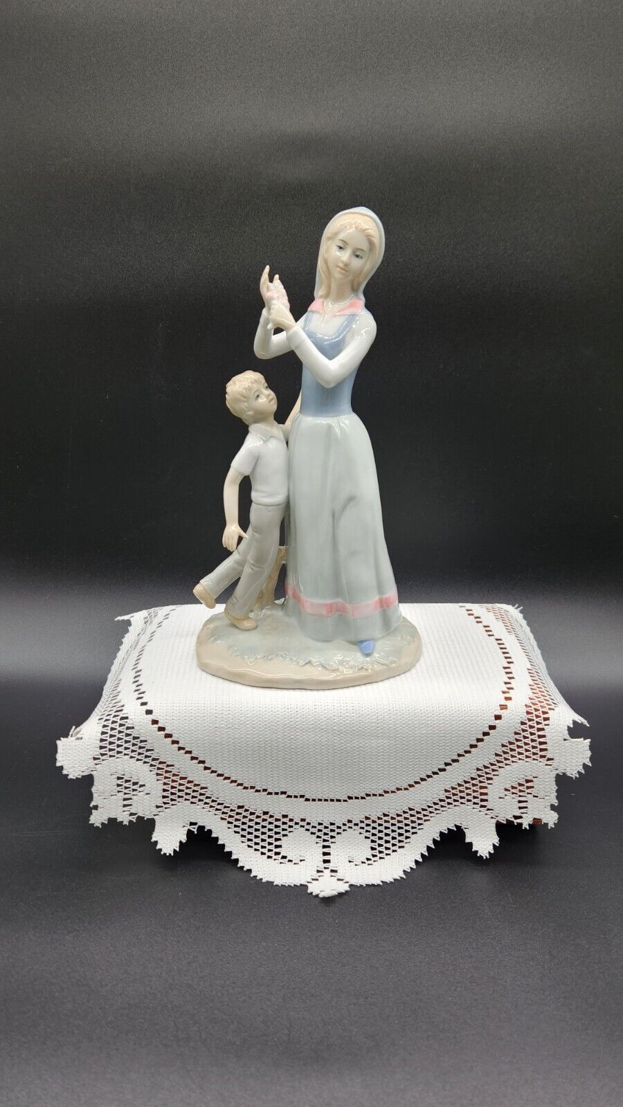 Vintage Porcelain Mother and Child Figurine Made in Japan