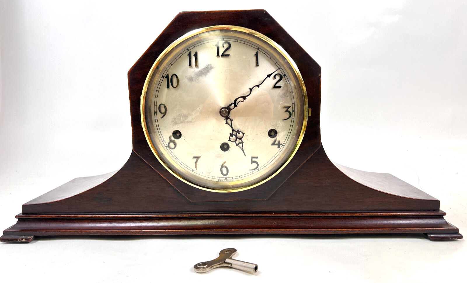 Antique HERMAN MILLER Vintage Wooden Mantle Clock, WESTMINSTER CHIMES, Runs Well