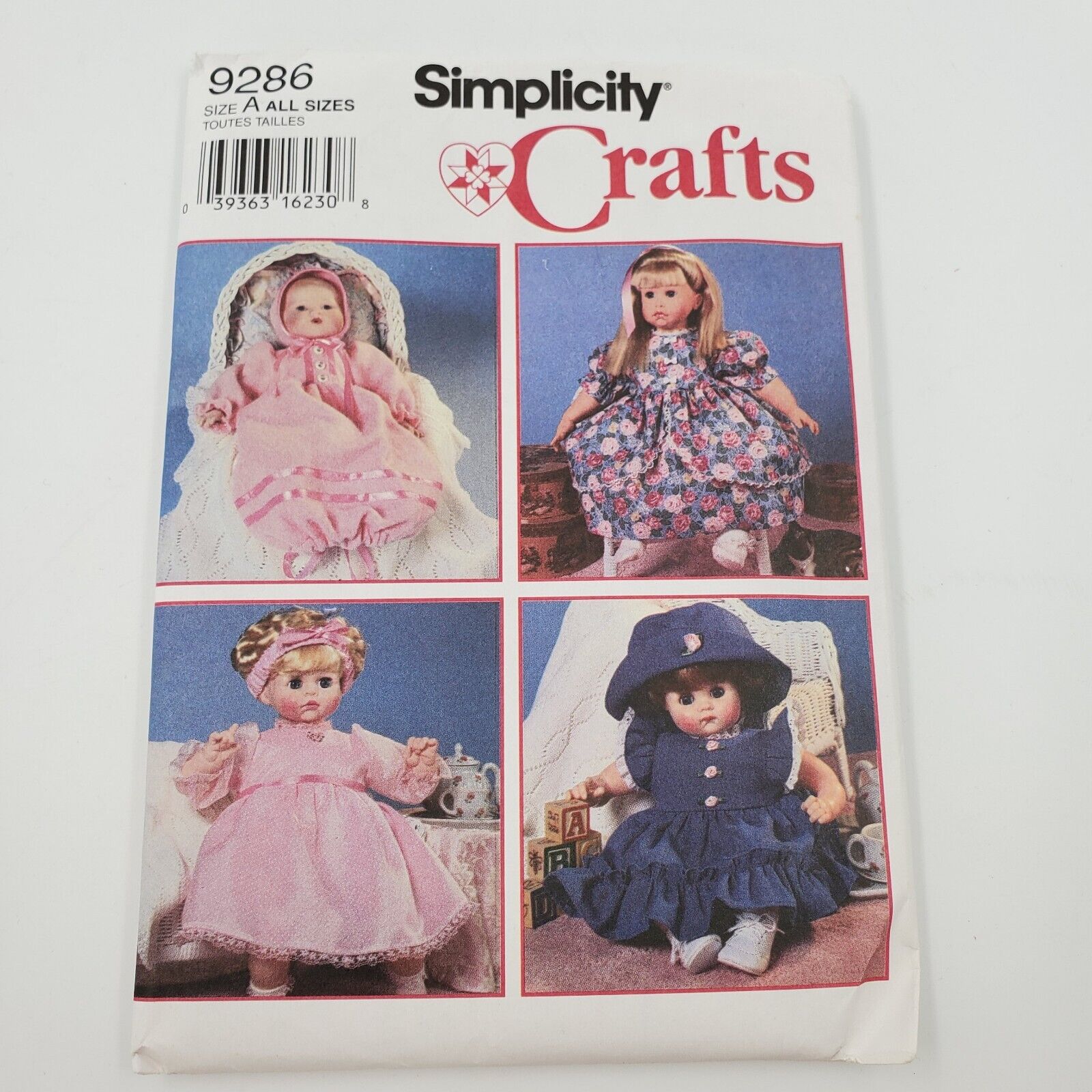 Simplicity Crafts 9286 Design Your Own Doll Clothes Pattern Sz 12-22\