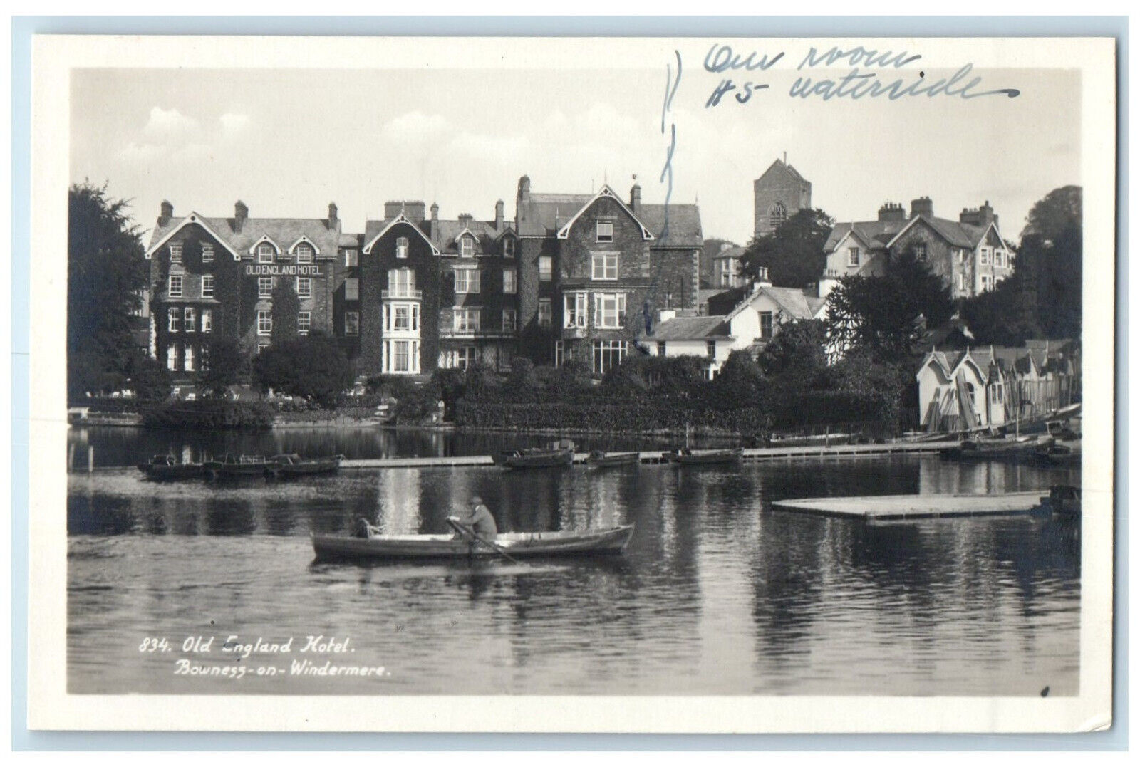c1920's Old England Hotel Bowness-on-Windermere England RPPC Photo Postcard