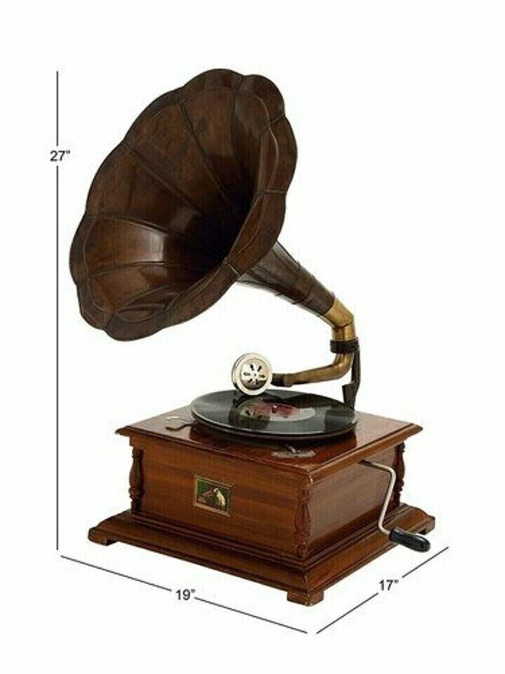 Vintage HMV Fully Functional Gramophone Working Replica Vinyl Record Player Gift