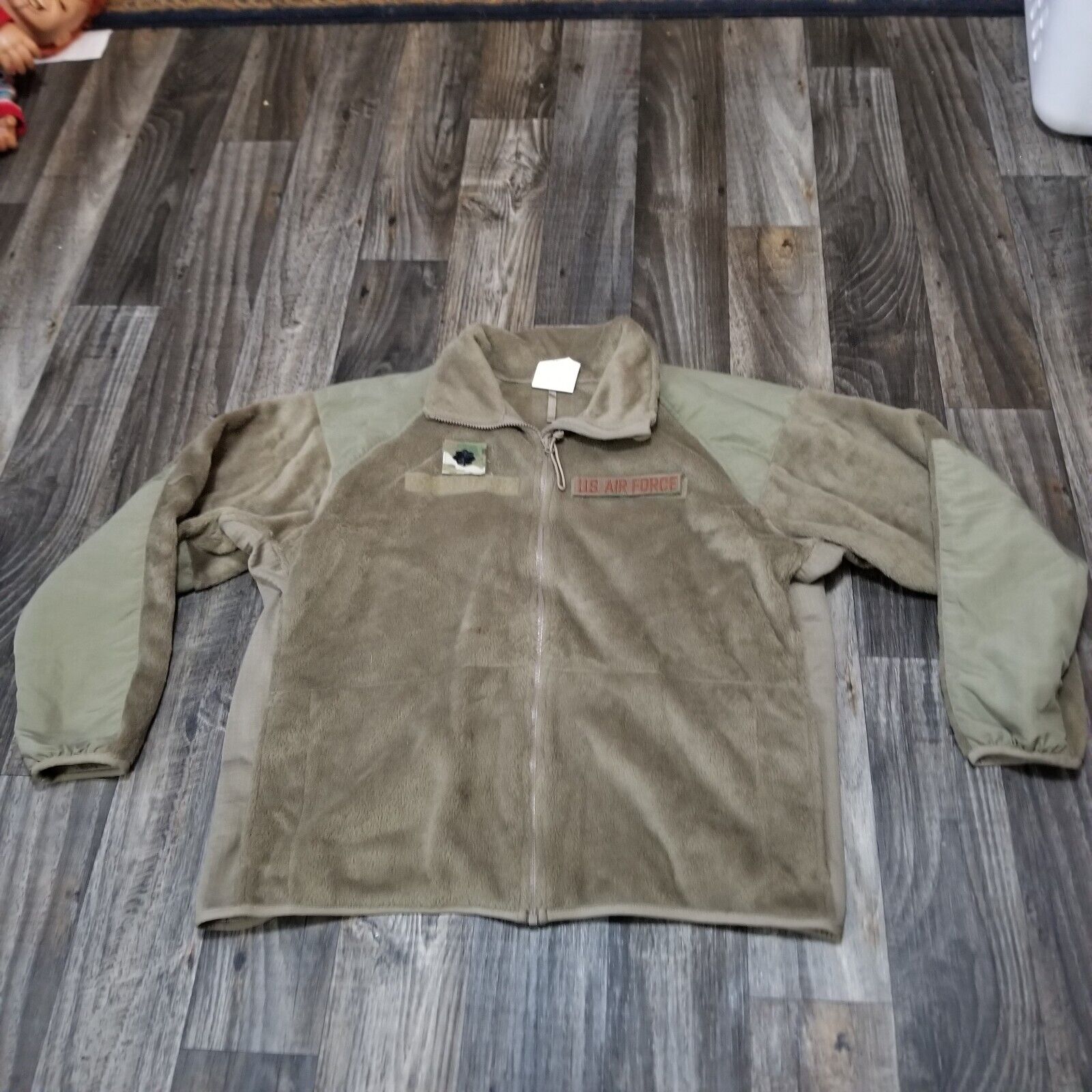 US AIR FORCE Polartec Green Fleece Jacket Full Zip Long Sleeve Mens Size Large