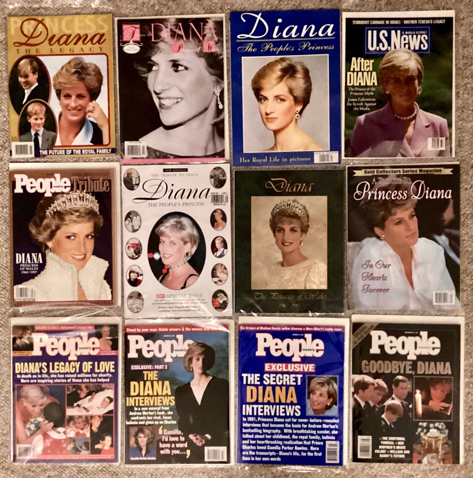 Princess Diana Commemorative Magazines lot of 12 New Condition