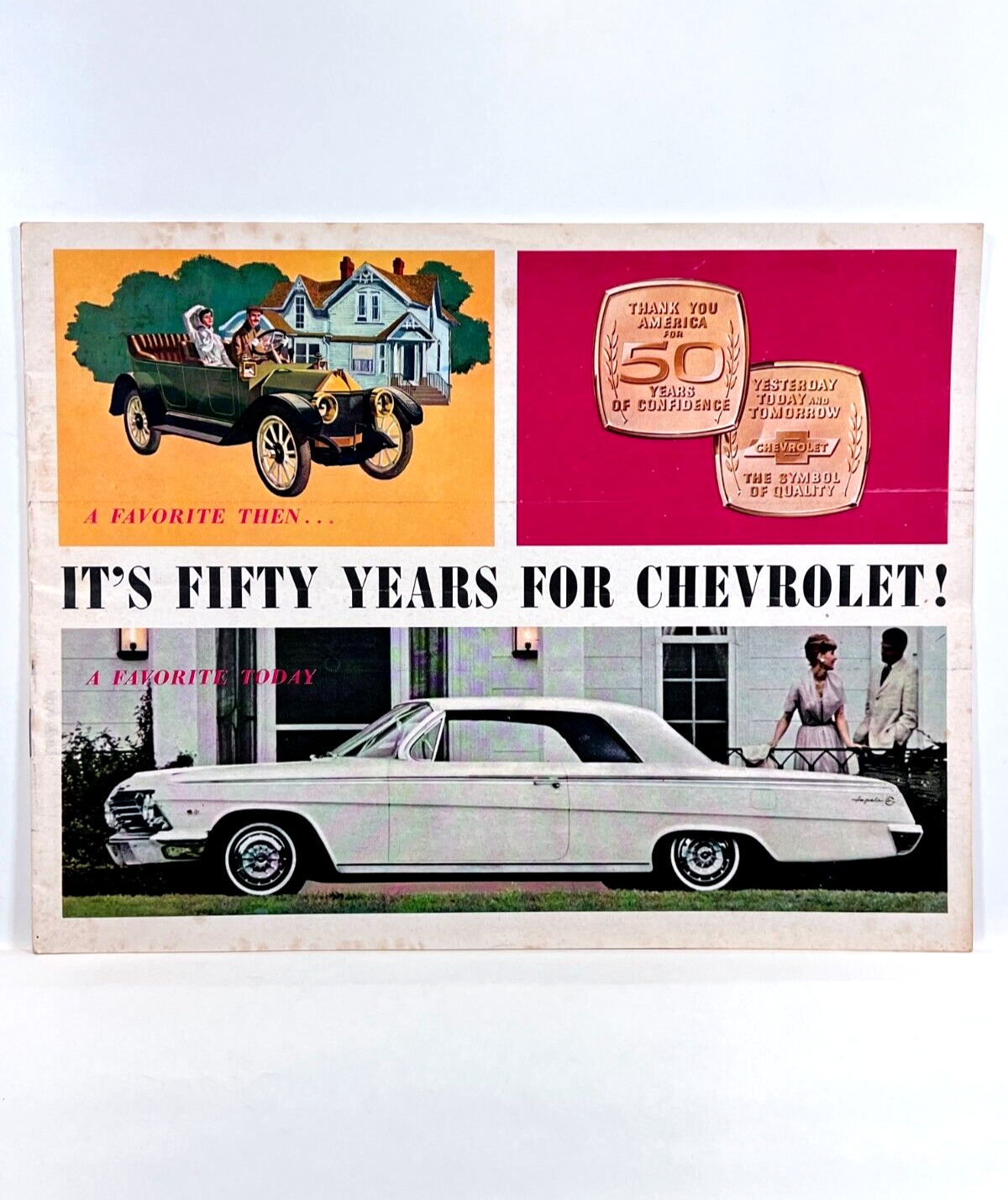 Vintage 1961 Chevrolet 50 Year Anniversary Chevy Classic Car Sales Brochure