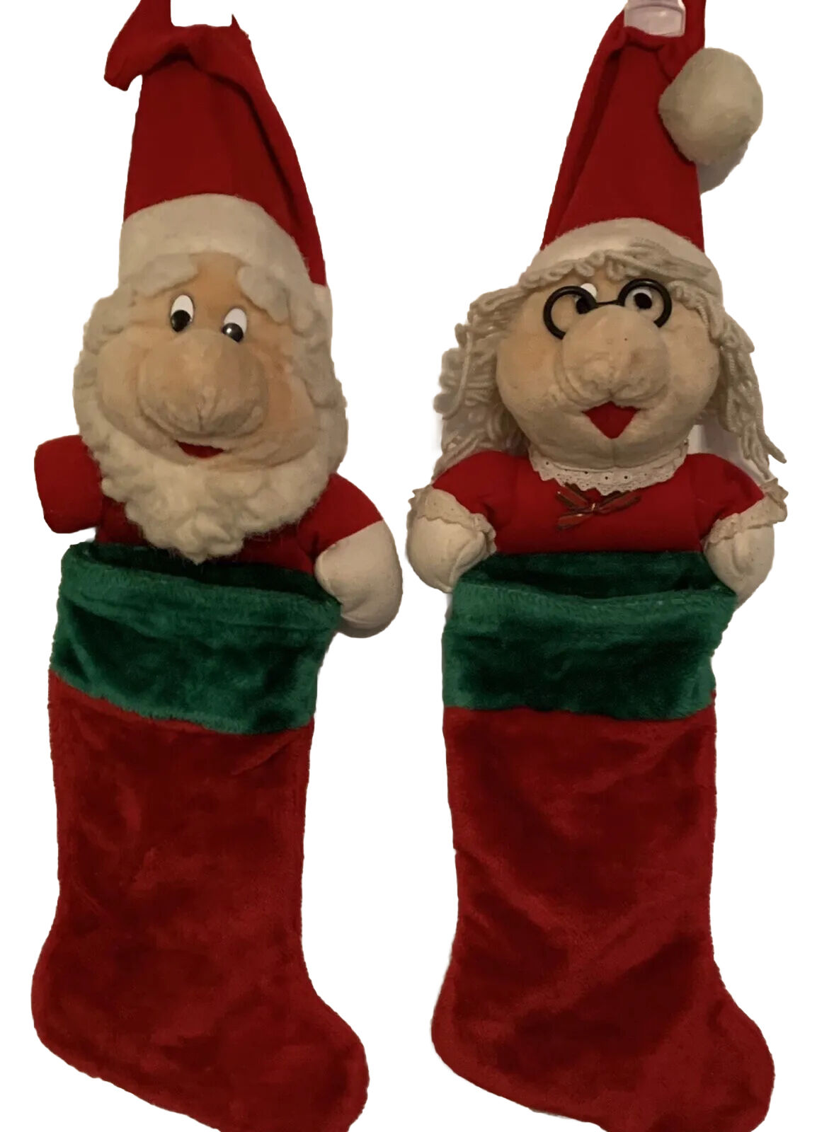 Vintage Christmas Stockings Santa Claus and Mrs. Claus Chosun International READ