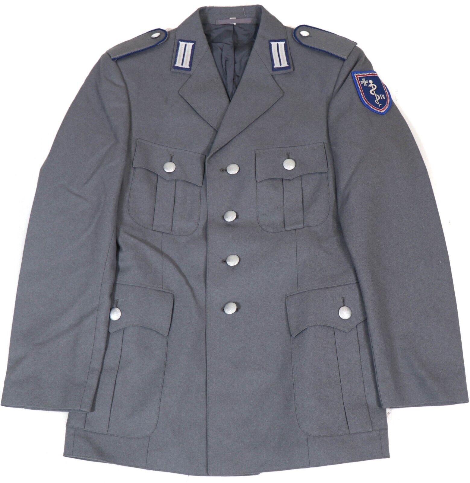 Small - Blue West German Army Bundeswehr Grey Army Officer Jacket Tunic
