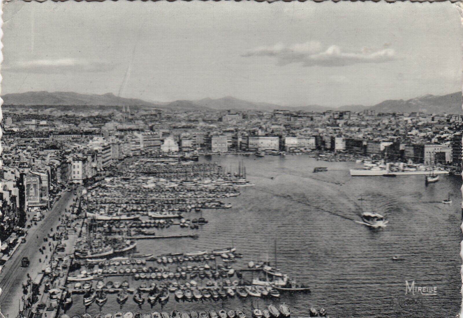 Vintage Postcard RPPC MARSEILLE   OLD HARBOUR FROM THE TROLLY BRIDGE  UNPOSTED