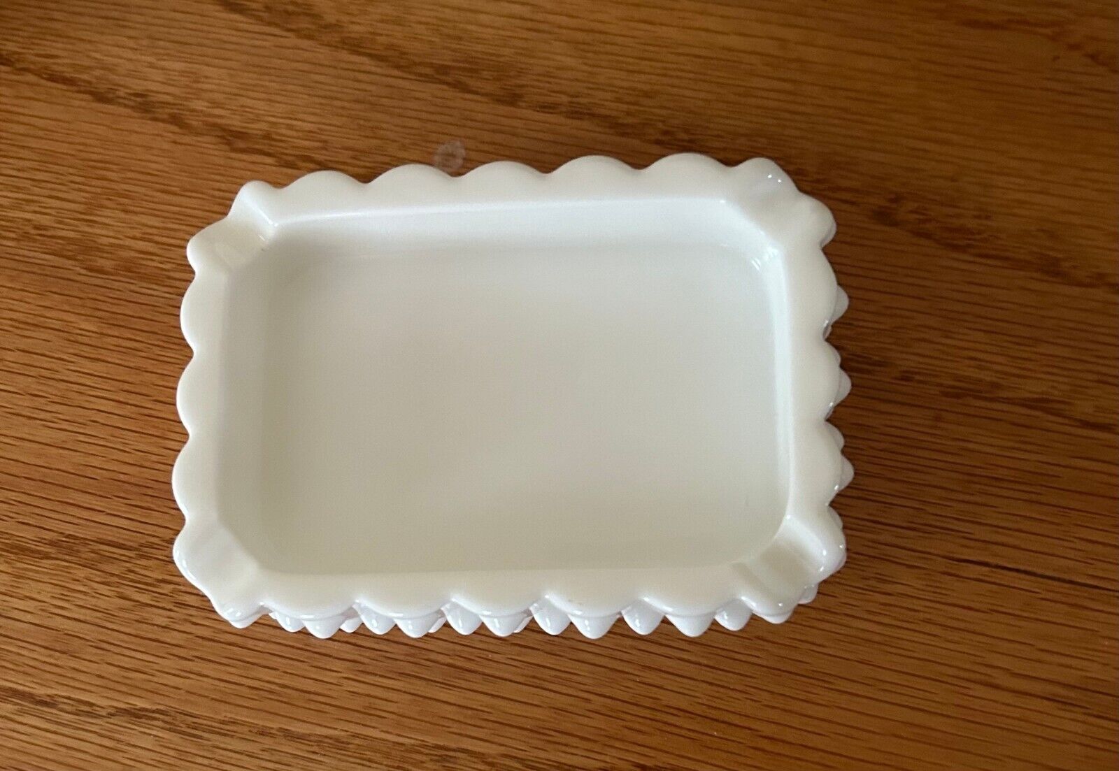 Vintage HOBNAIL White MILK GLASS Ashtray Trinket Dish Mid-Century Retro 4\