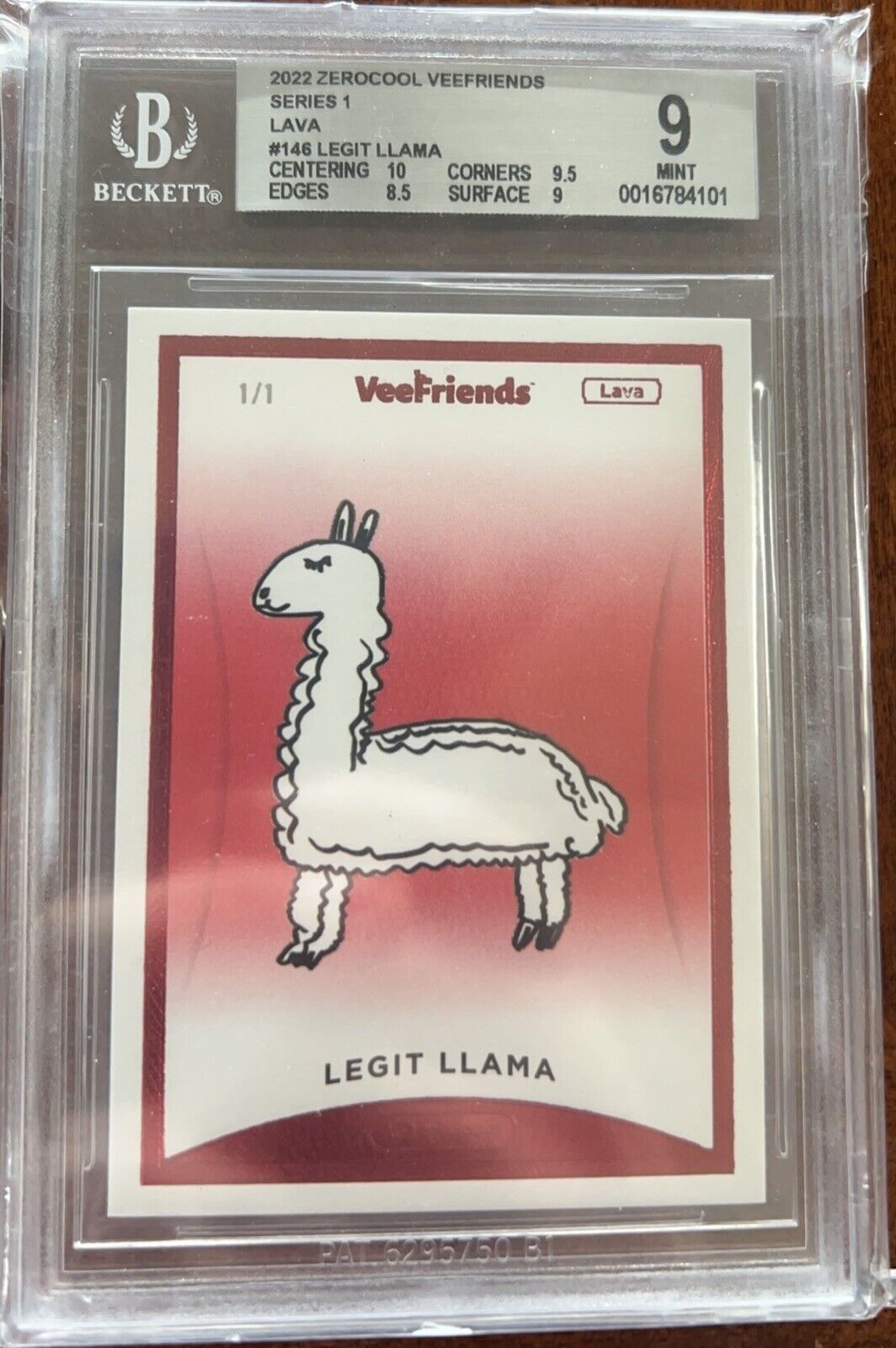 VEEFRIENDS Series 1 Legit Llama 1/1 Lava BGS 9