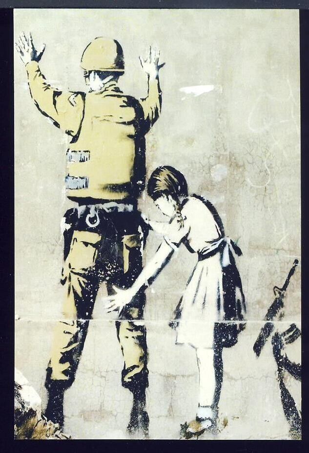 New Postcard, BANKSY Street Art Graffiti, Girl and a Soldier