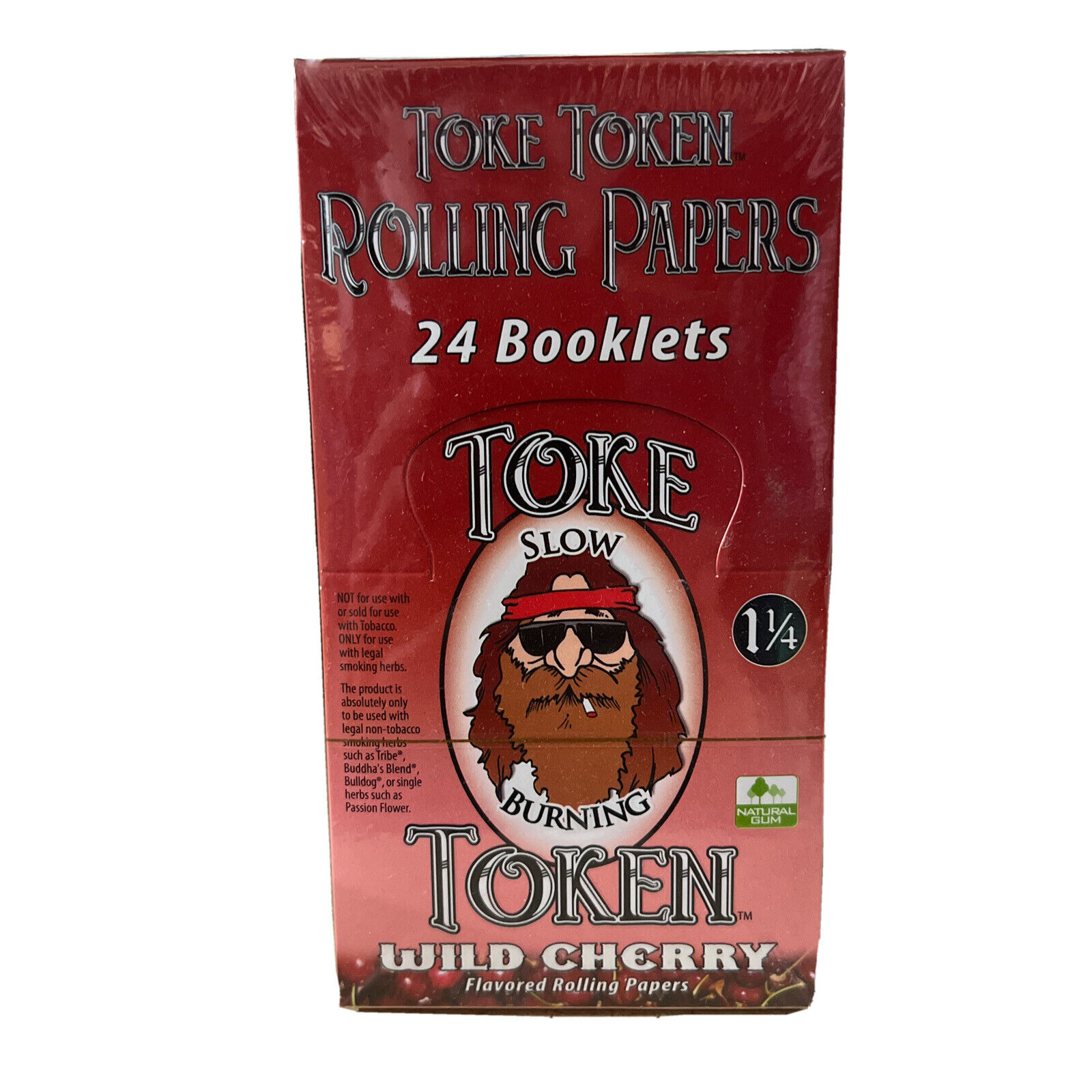 24 pack 1 1/4 Toke Token Flavored Cigarette Rolling Papers Wild Cherry