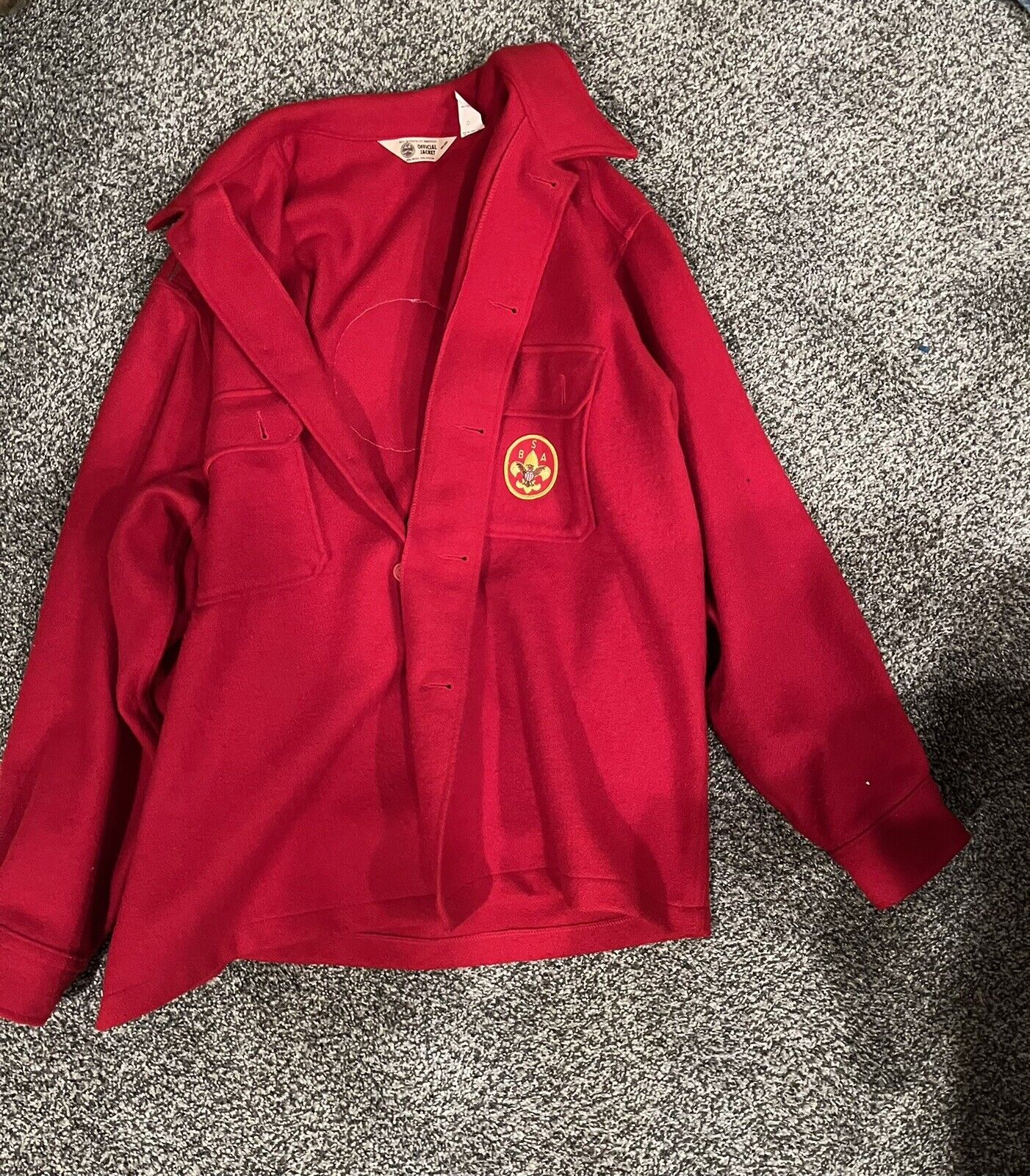 Boy Scouts of America Vintage Wool Blend Official Jacket Red Men's Size XL