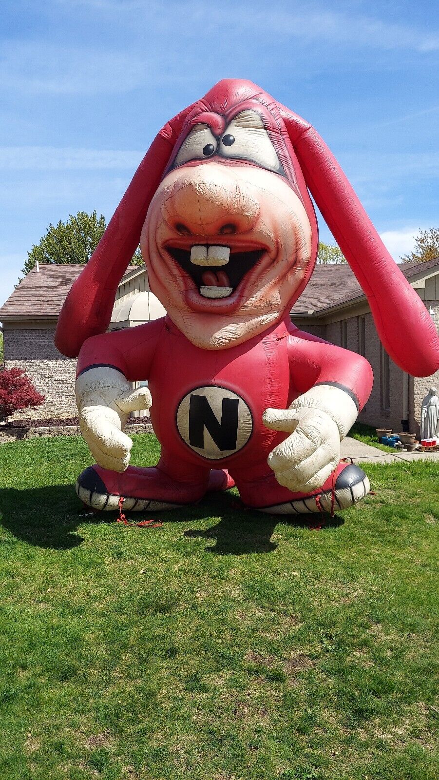 Vintage Domino\'s Pizza Noid Blow Up Advertising Inflatable Guy 15 FT. X 12 FT.