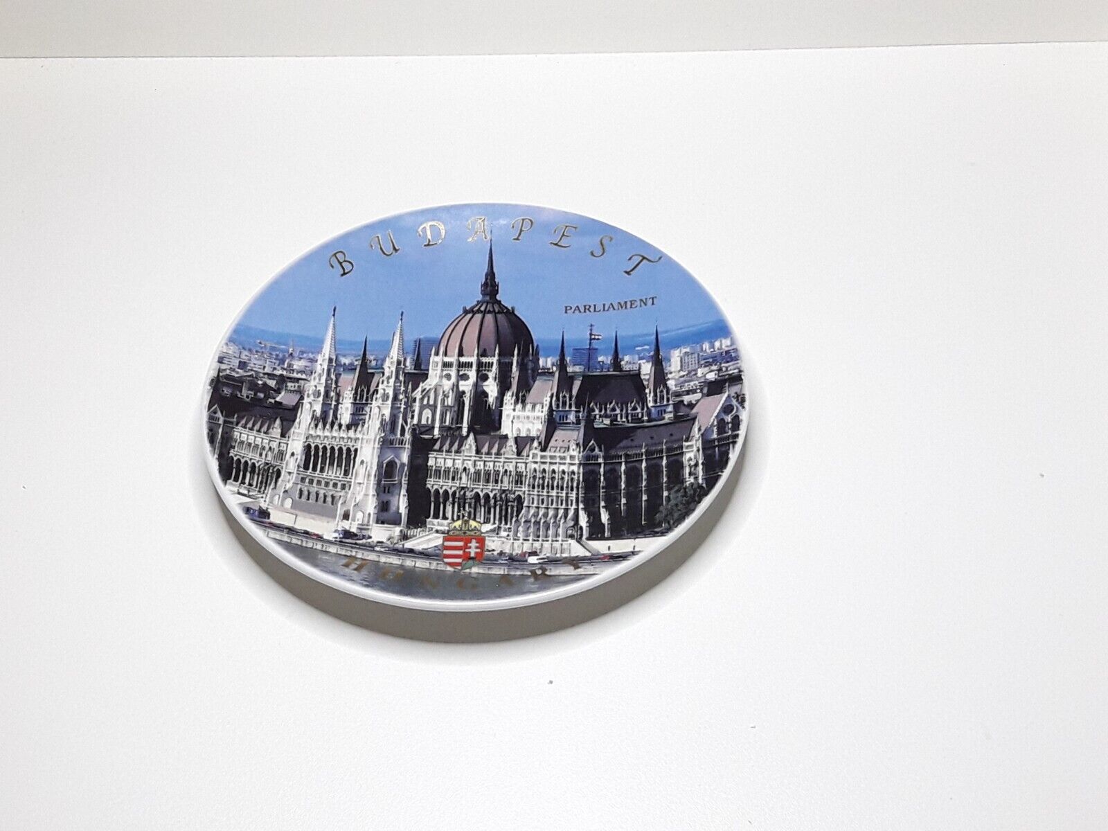 Ceramic Beautiful Souvenir Plate Hungary Budapest Parliament Rarity Original