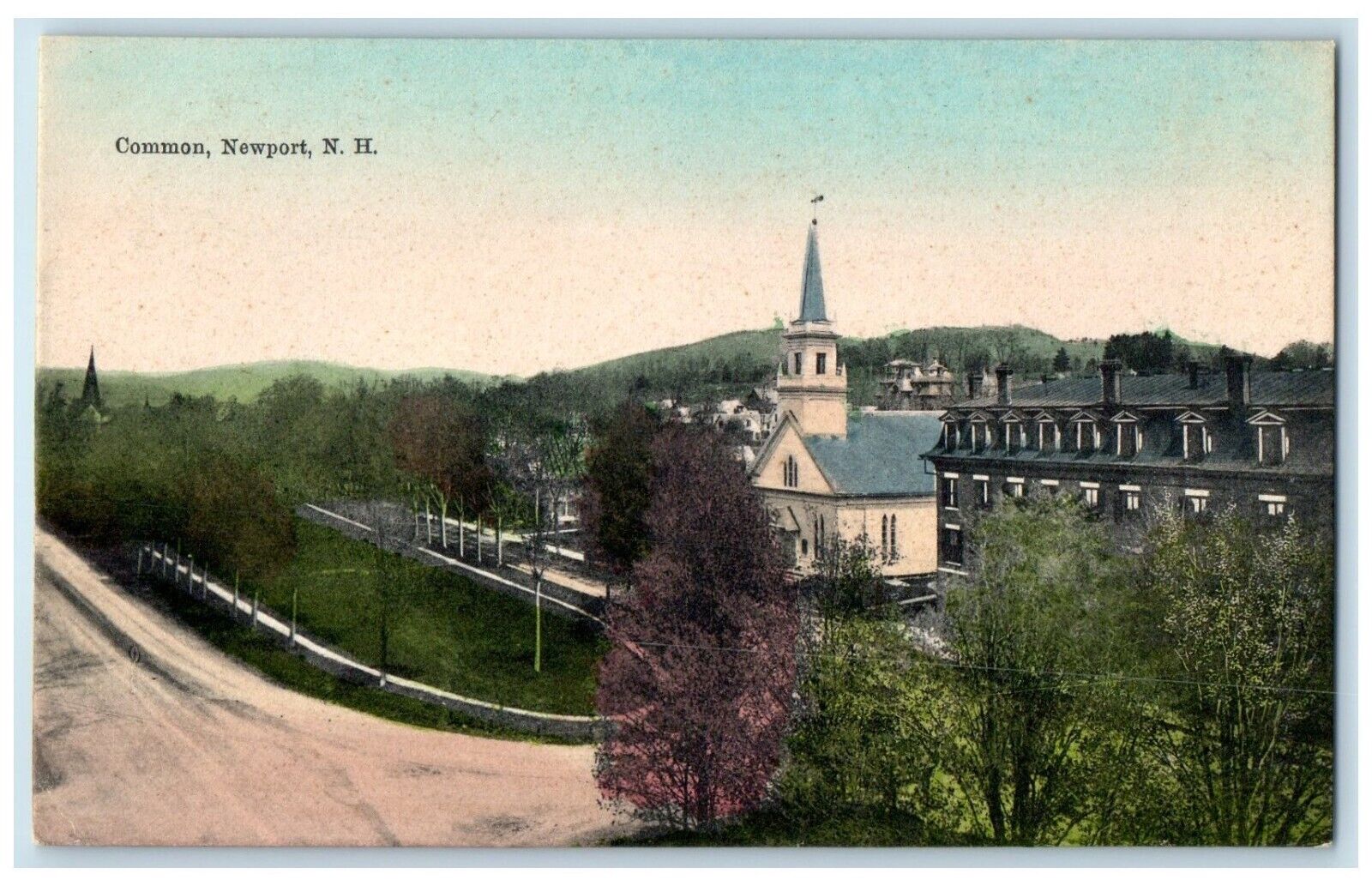 c1910 Common Exterior Building Newport New Hampshire NH Vintage Antique Postcard