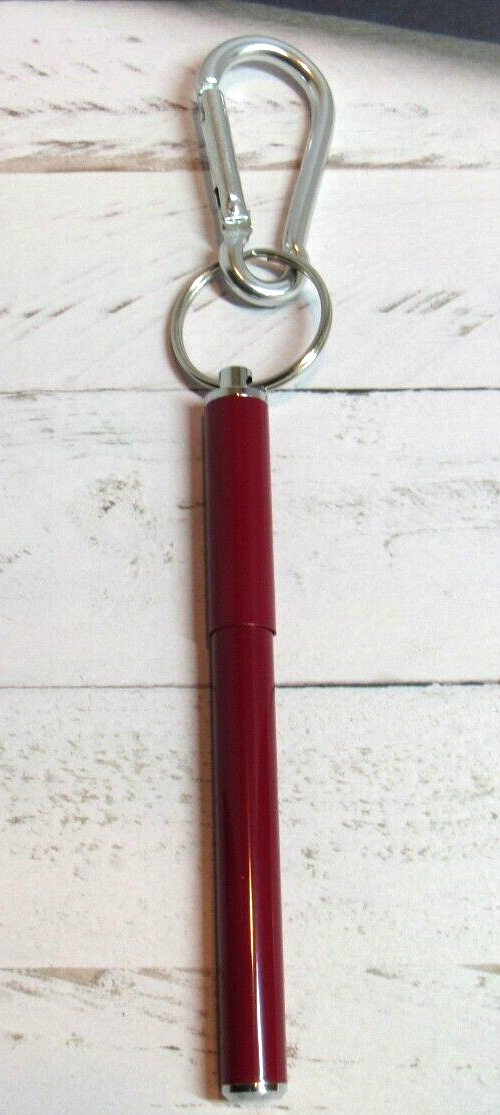 Terzetti Click-IT Mini Ballpoint Metal Pen w/ Magnetic Cap, Keyring ,Clip-RED