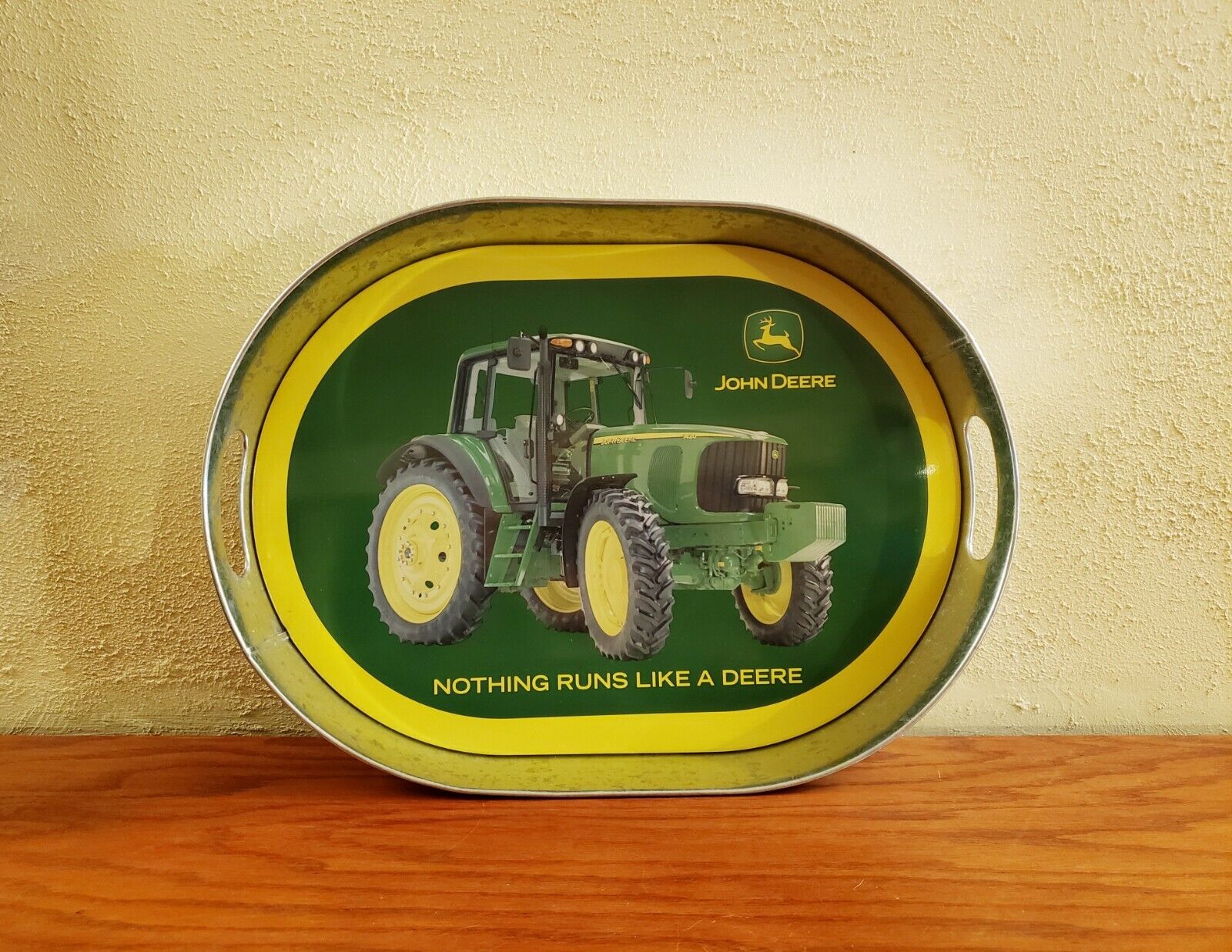 John Deere Tin Serving Tray Green Yellow Tractor Decor Tin Box Co Farmhouse 