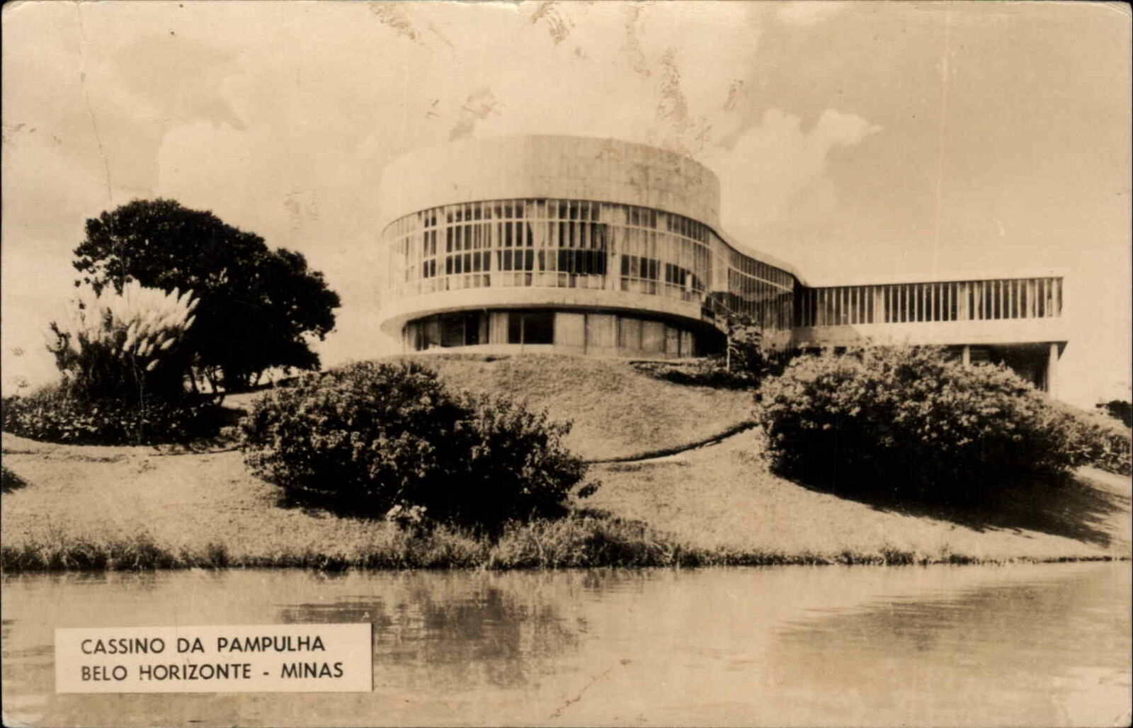 Minas Brazil Cassino de Pampulha Real Photo RPPC Vintage Postcard