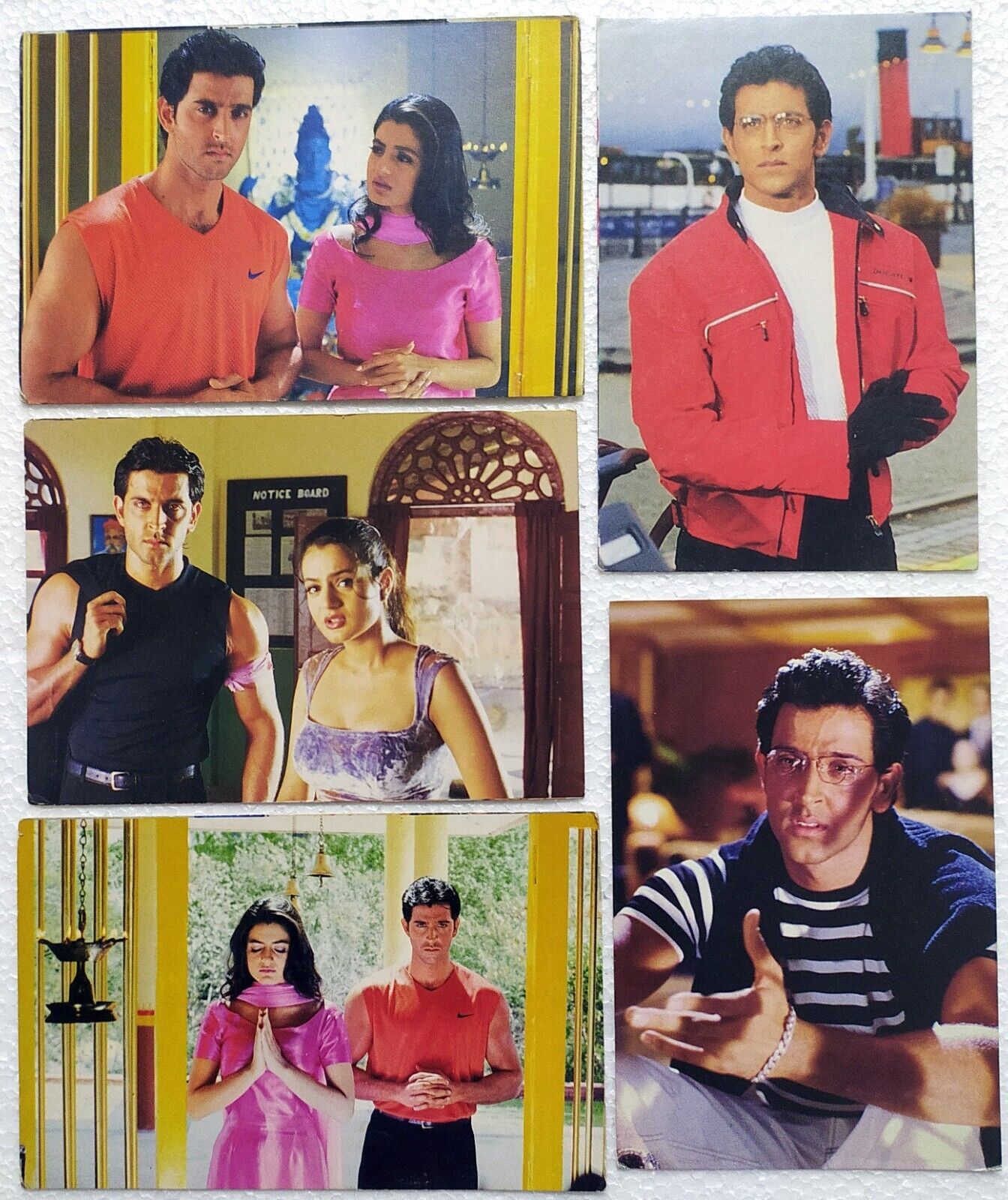 Bollywood Actors - Hrithik Roshan - Amisha Patel - 5 Post card Postcard Lot Set