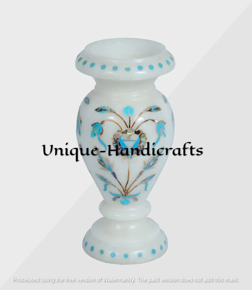 Decorative Flower Vase, White Marble Collectible Decor Gifts, Bedroom Vase Decor