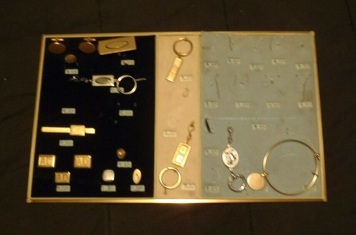 Vintage salesman sample jewelers Anson Key chain money holder studs bracelet