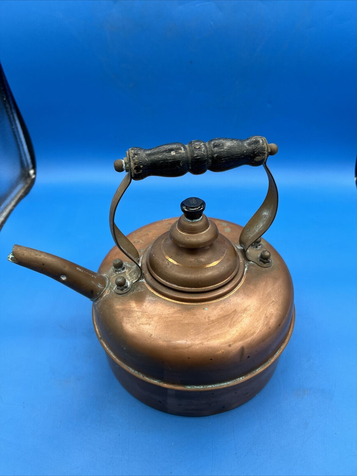 Vintage Simplex Solid Copper Whistling Tea Kettle Patent 423201 made in England