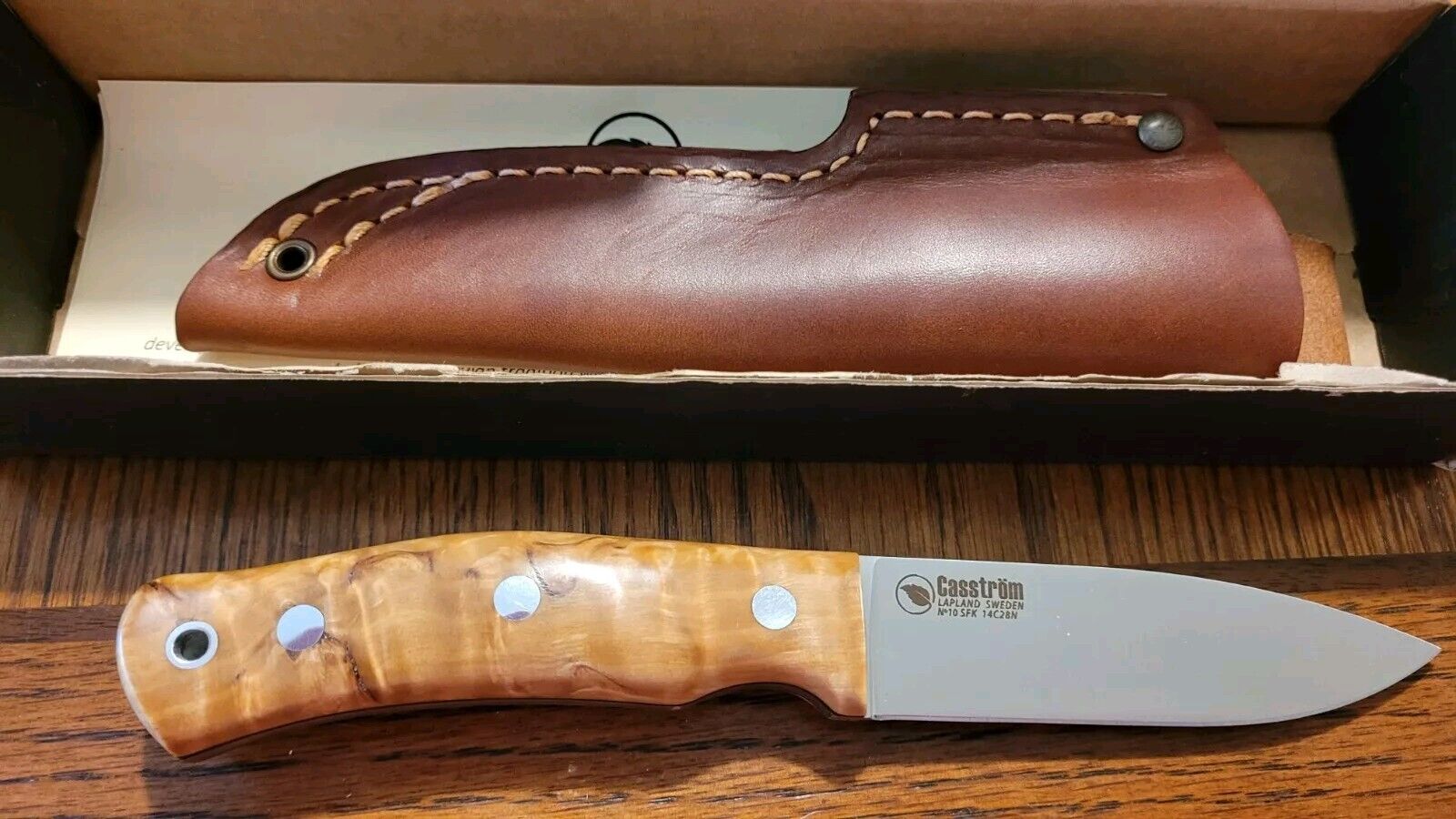 Casstrom 13118 Forest No10 Curly Birch Fixed Blade Knife