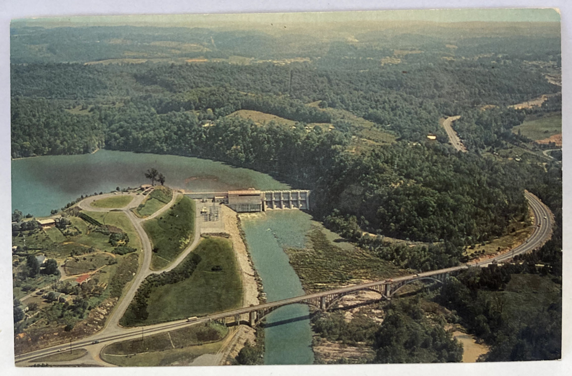 Fort Patrick Henry Dam, Kingsport TN Tennessee Vintage Postcard