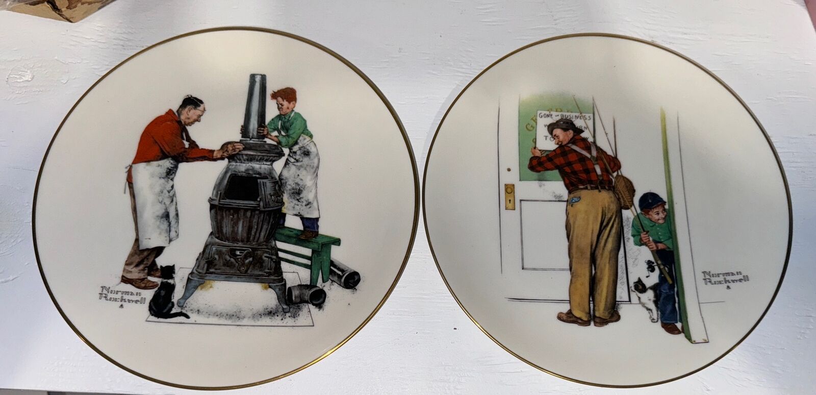 Norman rockwell plates 1979 Limited Edition Selling Both Together