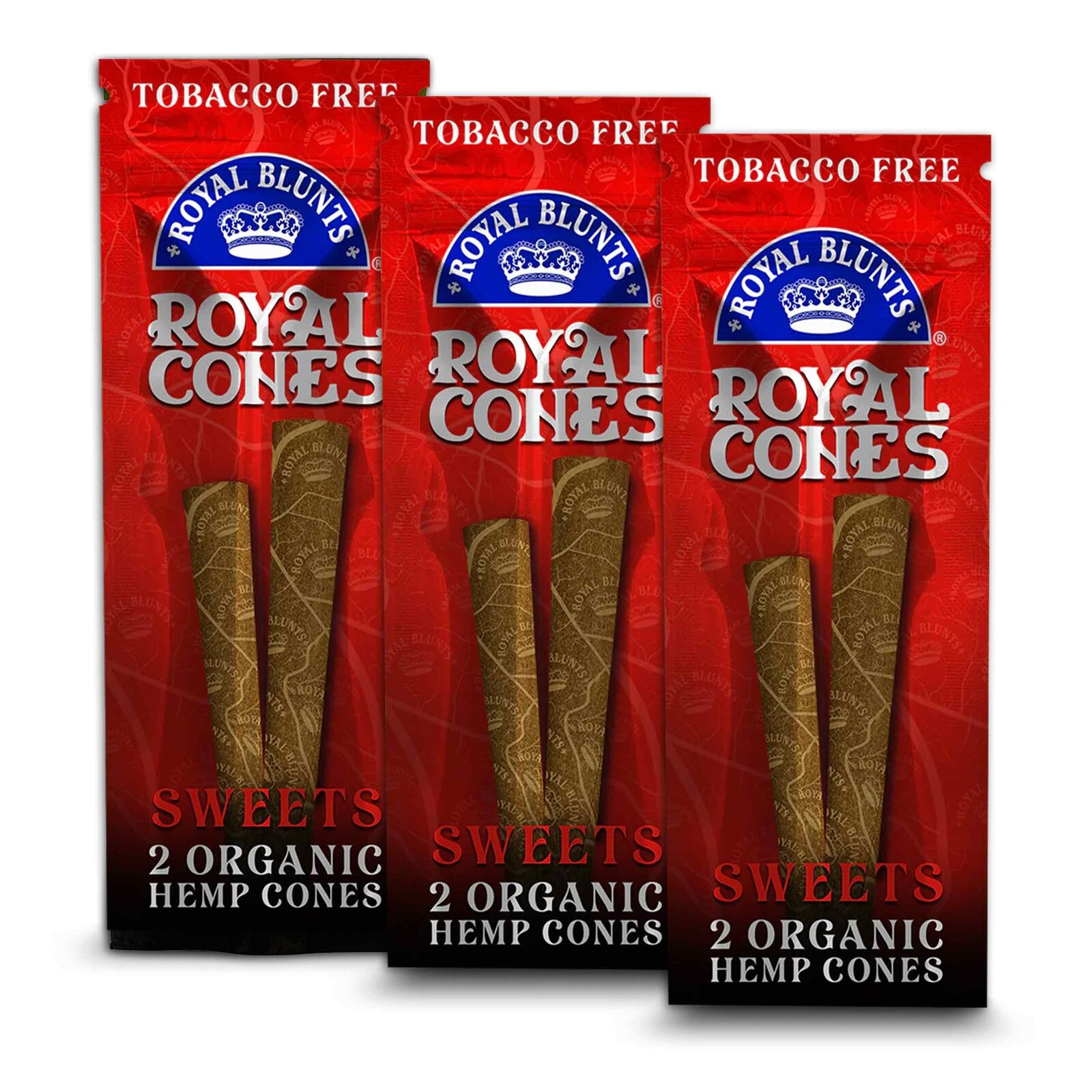 ROYAL CONES Organic Cones SWEETS Flavor Pre-Rolled Cones - (3 Pouches)