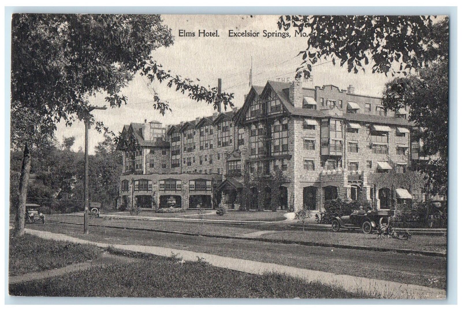 Excelsior Springs Missouri MO RPPC Photo Postcard New Elms Hotel Exterior c1910