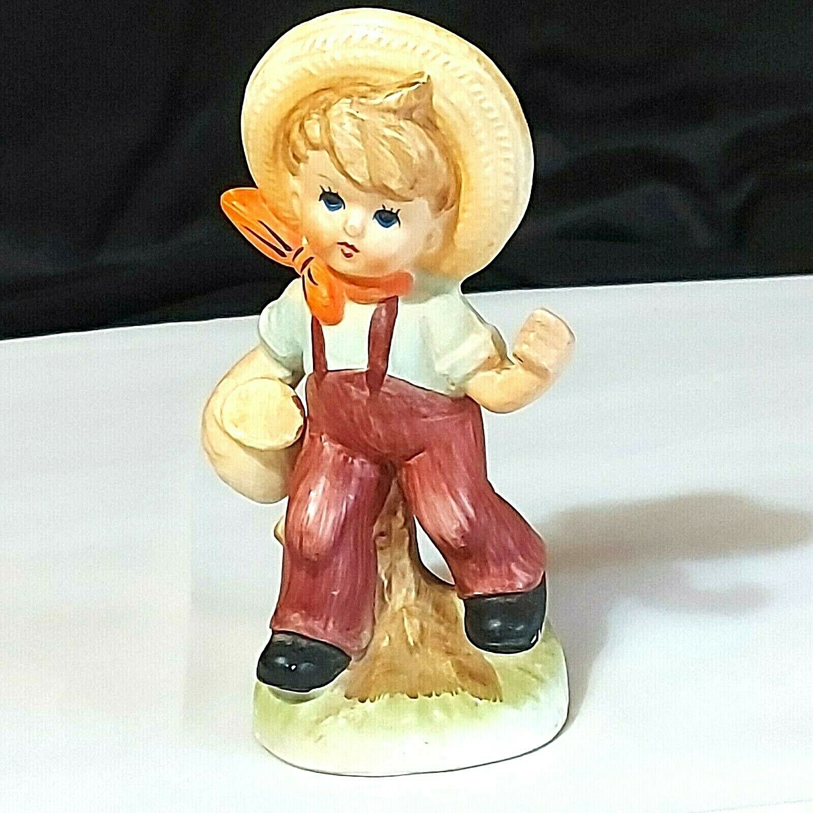 Vintage Country Boy Porcelain Figurine  Japan 6-1/2\