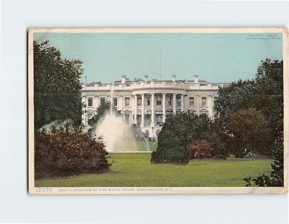 Postcard South Grounds of the White House Washington DC USA