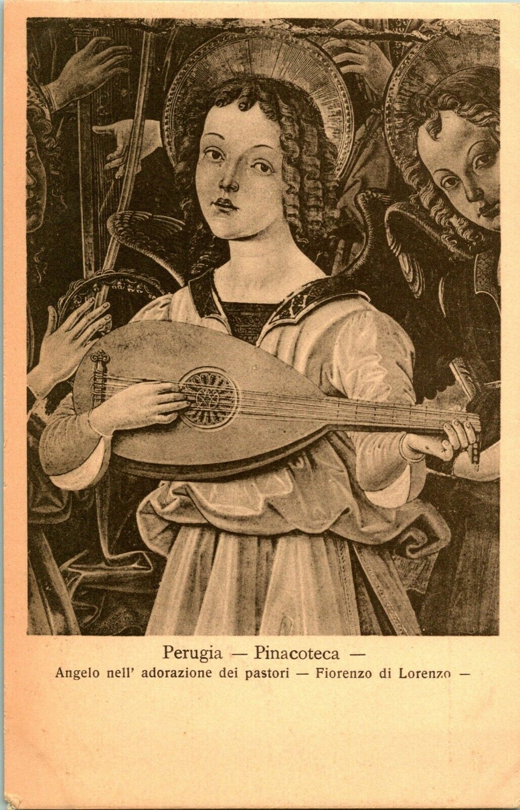 Vtg 1907-1915 Postcard Perugia - Pinacoteca - Angelo nell Adorazione del Pastori